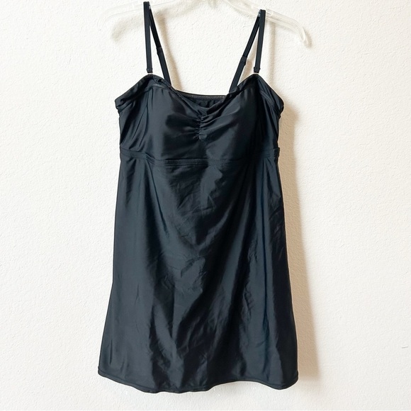 Carole Hochman Bandeau UPF50+ Black Swim dress Swimsuit Sz 10 - Picture 1 of 13